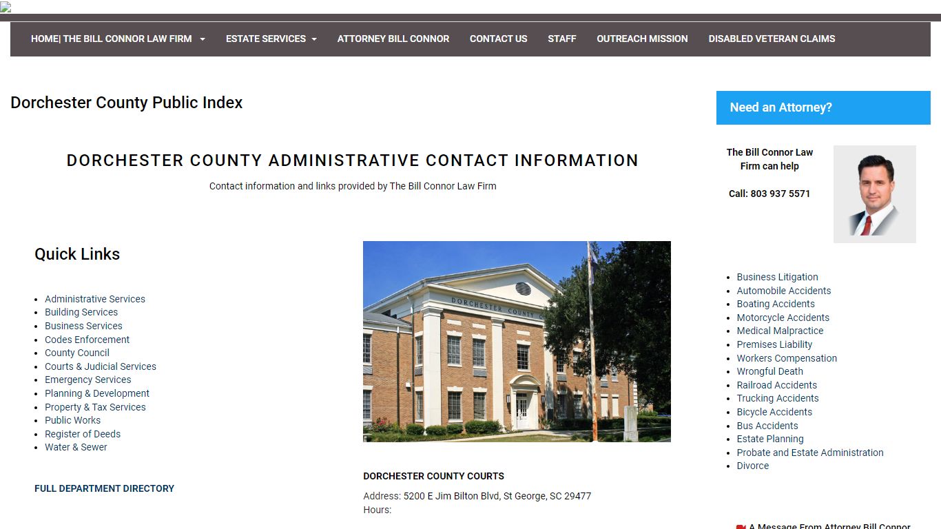 Dorchester County Public Index - (Official) The Bill Connor Law Firm